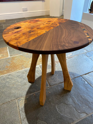 Solid Yew Walnut side Table