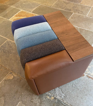 "Blue Sherbet" Footstool/Side Table