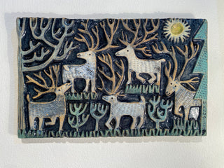 Reindeers Ceramic Panel