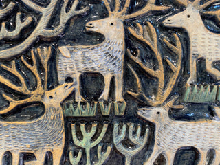 Reindeers Ceramic Panel