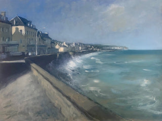 "The Sea at Arromanches, Normandy painting" available at Artifex 