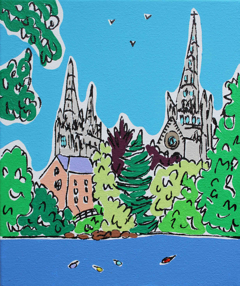View of Lichfield Cathedral Painting