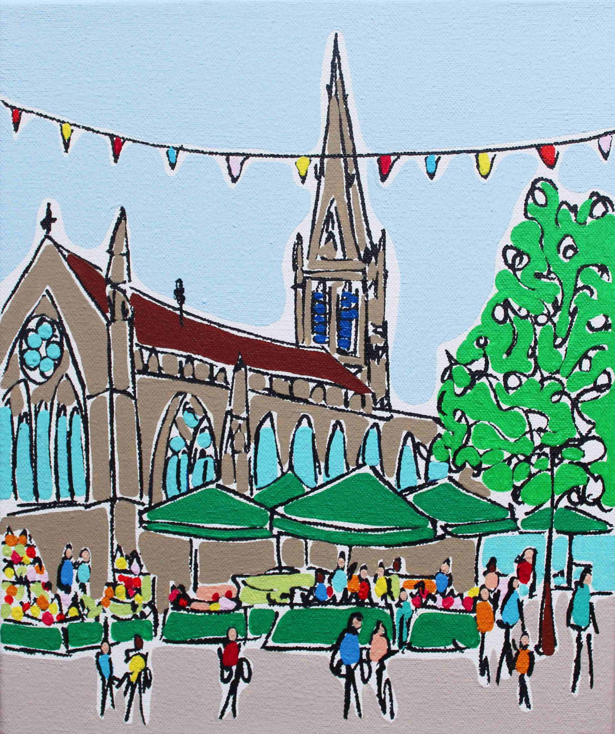 Walk Around Lichfield Market Painting