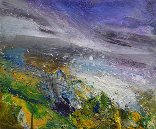 "Rockpools, Distant Headland Painting" available at Artifex 