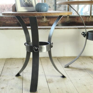 "Round Jacobean Side Table with Oak Top" available at Artifex 