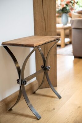 "Jacobean Side Table with Oak Top" available at Artifex 