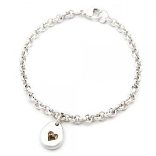 "Pebble heart chain bracelet" available at Artifex 