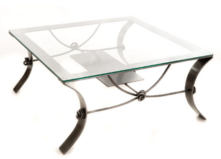 "Jacobean Coffee Table with Glass Top" available at Artifex 