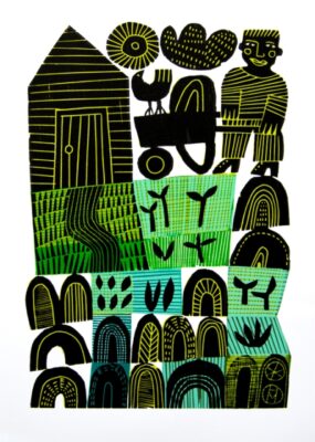 "Man with Wheelbarrow" available at Artifex 