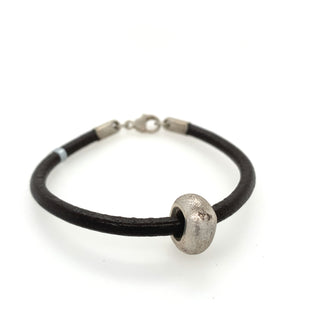"Silver & Leather Rock Bracelet" available at Artifex 