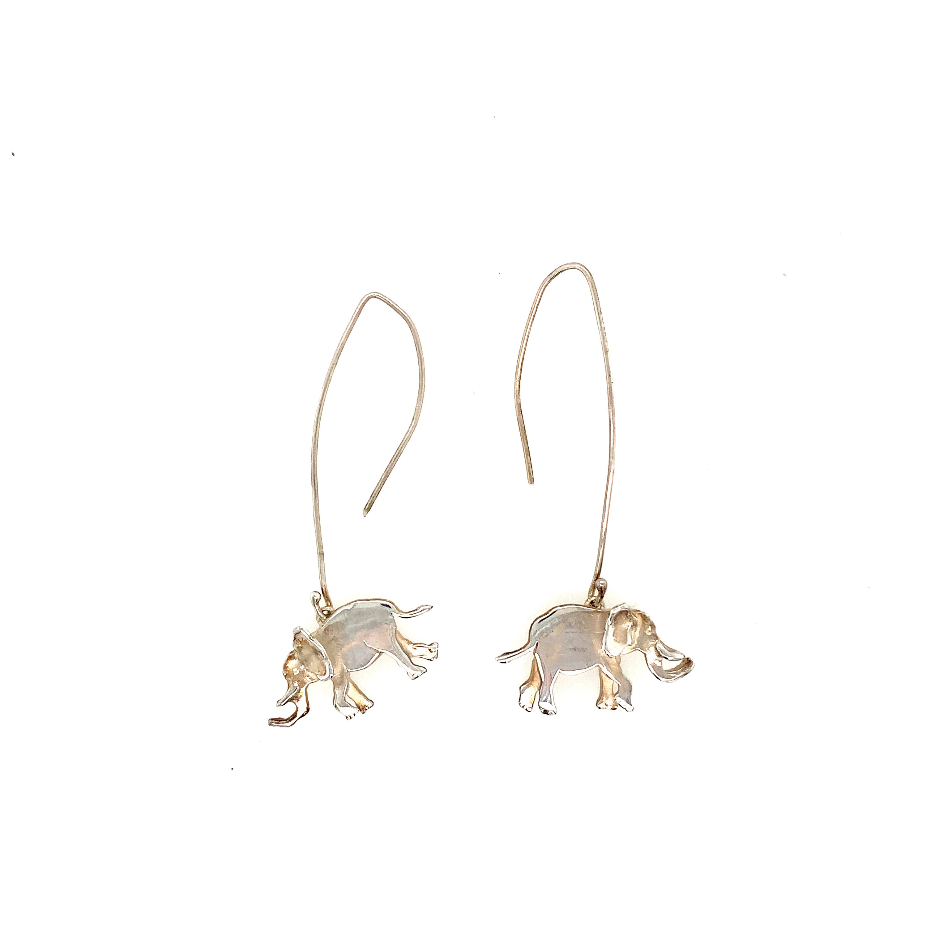 Silver on sale elephant earrings