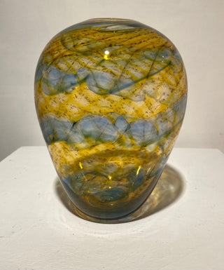 "Midnight Sun Tall Round Vase" available at Artifex 